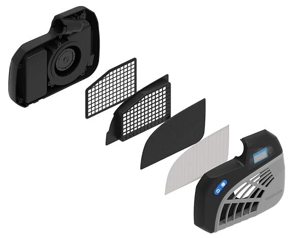 YesWelder Q800D PAPR filter stack exploded view